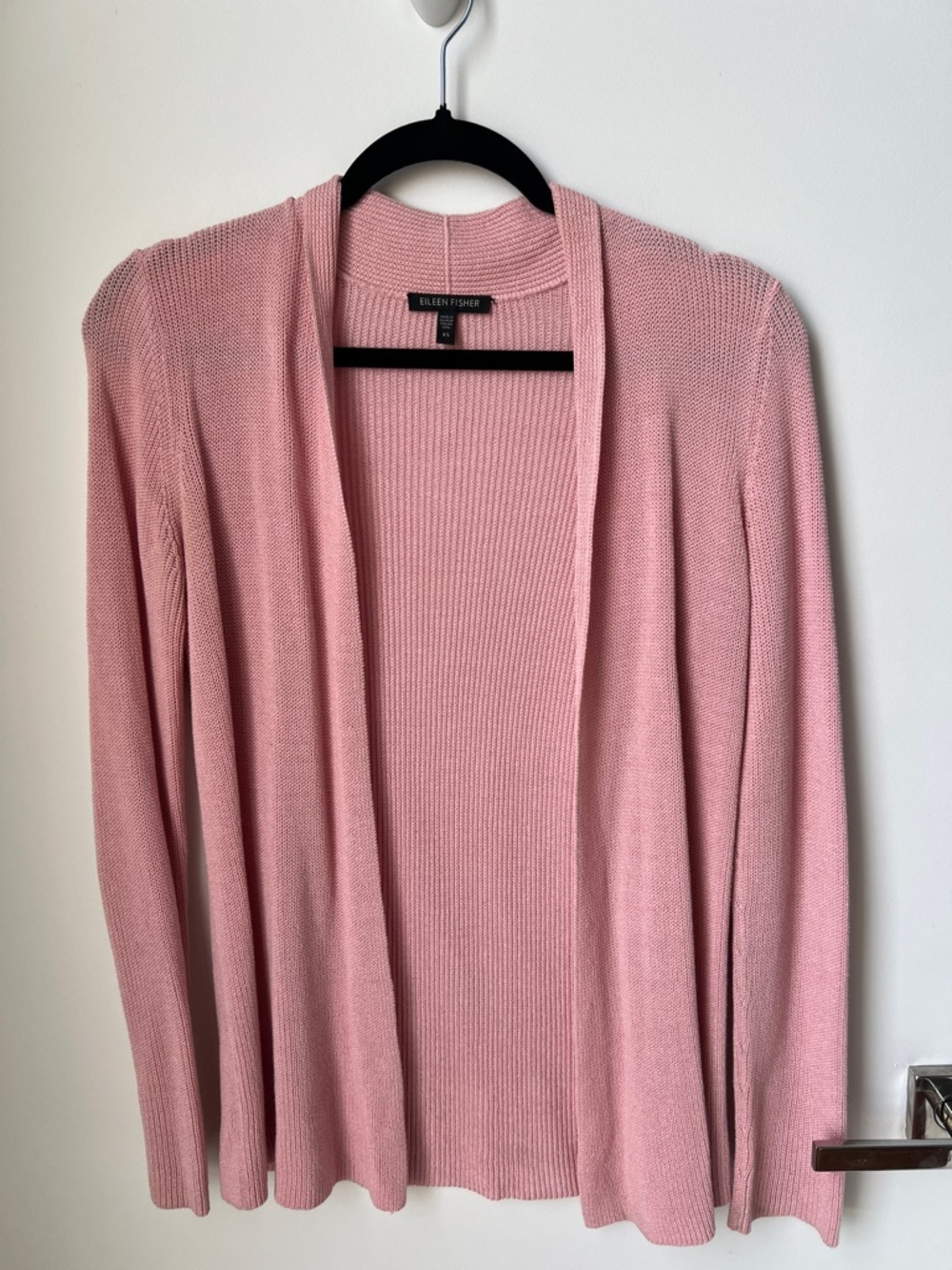 Eileen Fisher Dusty Pink Open-Front Lightweight Cardigan